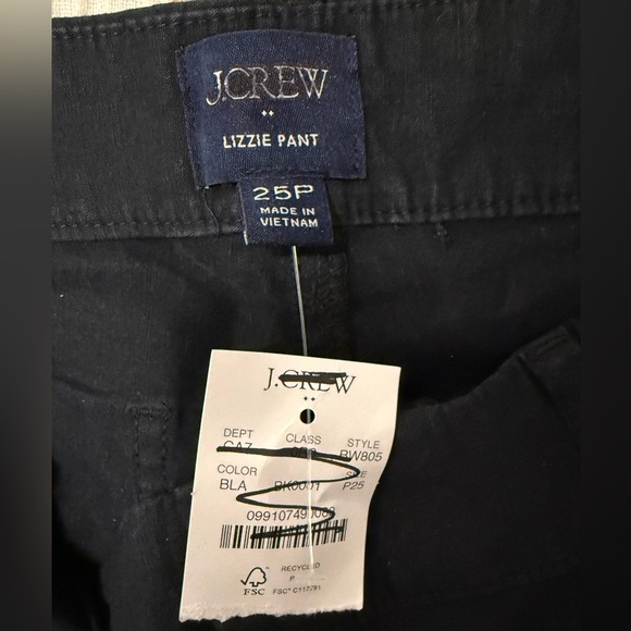 J. Crew Lizzie Wide Leg Pocket Linen Blend Pants high rise NWT 25P Black - Picture 5 of 9